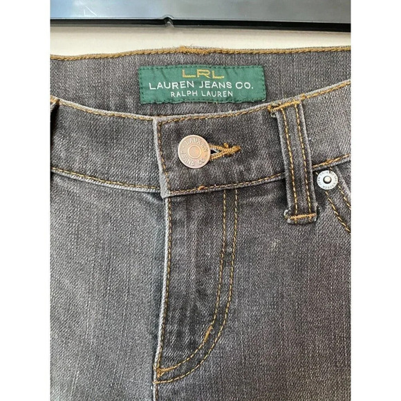 Lauren Ralph Lauren Womens Sz 4 Modern Straight Low Rise Cuffed Denim Gray Jeans - Picture 8 of 16